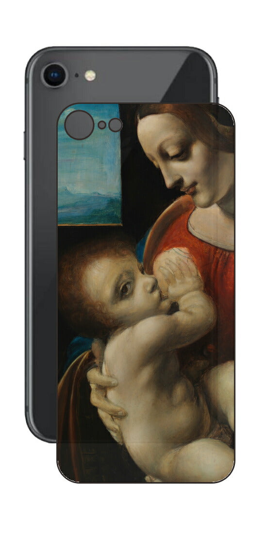 iPhone SE  第2世代用 背面 保護 フィルム 名画 プリント ダ・ヴィンチ リッタの聖母（ レオナルド・ダ・ヴィンチ Leonardo da Vinci ）