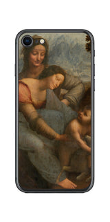 iPhone SE 第2世代用 背面 保護 フィルム 名画 プリント ダ・ヴィンチ 聖アンナと聖母子( レオナルド・ダ・ヴィンチ Leonardo da Vinci )