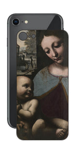 iPhone SE 第2世代用 背面 保護 フィルム 名画 プリント ダ・ヴィンチ 聖母子( レオナルド・ダ・ヴィンチ Leonardo da Vinci )