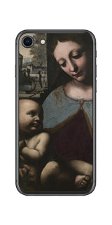 iPhone SE 第2世代用 背面 保護 フィルム 名画 プリント ダ・ヴィンチ 聖母子( レオナルド・ダ・ヴィンチ Leonardo da Vinci )