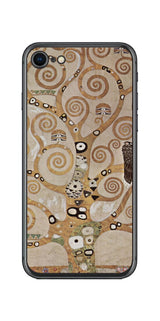 iPhone SE 第2世代用 背面 保護 フィルム 名画プリント グスタフ クリムト 生命の樹