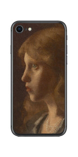 iPhone SE 第2世代用 背面 保護 フィルム 名画プリント グスタフ クリムト 横顔をみせる少女