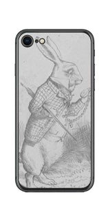 iPhone SE 第2世代用 背面 保護 フィルム 名画プリント ジョン・テニエル ( John Tenniel ) 白ウサギ