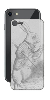 iPhone SE 第2世代用 背面 保護 フィルム 名画プリント ジョン・テニエル ( John Tenniel ) 白ウサギ