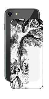 iPhone SE 第2世代用 背面 保護 フィルム 名画プリント ジョン・テニエル ( John Tenniel ) チェシャ猫