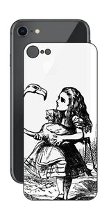 iPhone SE 第2世代用 背面 保護 フィルム 名画プリント ジョン・テニエル ( John Tenniel ) フラミンゴでクロッケーをする場面