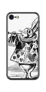 iPhone SE 第2世代用 背面 保護 フィルム 名画プリント ジョン・テニエル ( John Tenniel ) 白ウサギ(ラッパ)