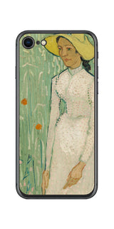 iPhone SE 第2世代用 背面 保護 フィルム 名画 プリント ゴッホ 白衣の少女( フィンセント ファン ゴッホ Vincent Willem van Gogh )