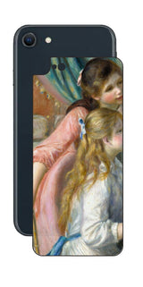 iPhone SE 2022 第3世代用 背面 保護 フィルム 名画 プリント ルノワール ピアノを弾く二人の少女( ピエール=オーギュスト・ルノワール Pierre-Auguste Renoir )