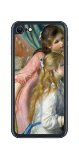 iPhone SE 2022 第3世代用 背面 保護 フィルム 名画 プリント ルノワール ピアノを弾く二人の少女( ピエール=オーギュスト・ルノワール Pierre-Auguste Renoir )