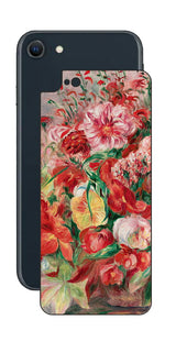 iPhone SE 2022 第3世代用 背面 保護 フィルム 名画 プリント ルノワール 花々のバスケット( ピエール=オーギュスト・ルノワール Pierre-Auguste Renoir )