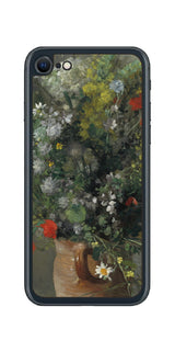 iPhone SE 2022 第3世代用 背面 保護 フィルム 名画 プリント ルノワール 花瓶の花( ピエール=オーギュスト・ルノワール Pierre-Auguste Renoir )