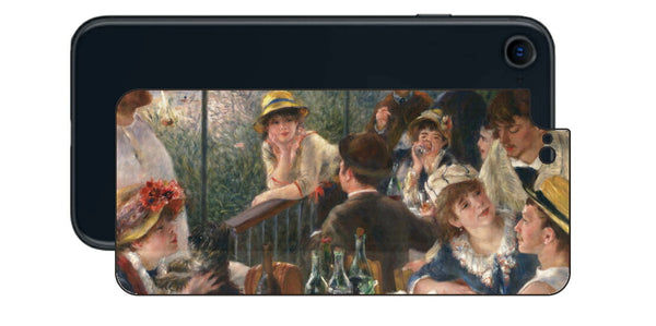 iPhone SE 2022 第3世代用 背面 保護 フィルム 名画 プリント ルノワール 舟遊びをする人々の昼食（ ピエール＝オーギュスト・ルノワール Pierre-Auguste Renoir ）