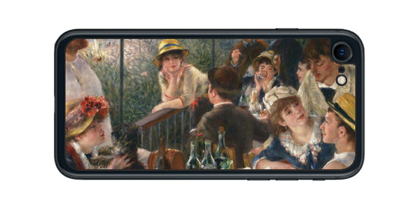 iPhone SE 2022 第3世代用 背面 保護 フィルム 名画 プリント ルノワール 舟遊びをする人々の昼食（ ピエール＝オーギュスト・ルノワール Pierre-Auguste Renoir ）
