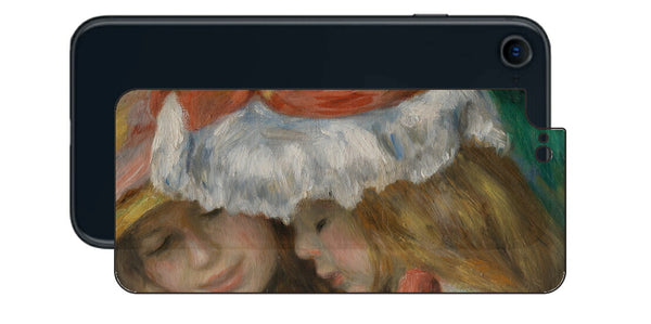 iPhone SE 2022 第3世代用 背面 保護 フィルム 名画 プリント ルノワール 読書する二人の少女（ ピエール＝オーギュスト・ルノワール Pierre-Auguste Renoir ）