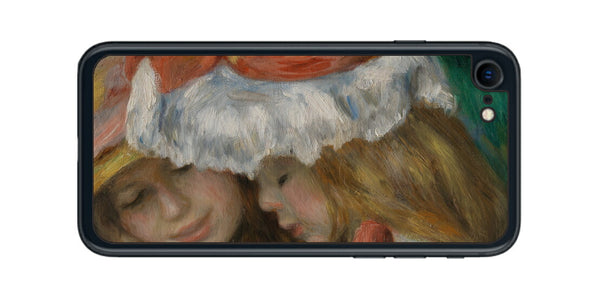 iPhone SE 2022 第3世代用 背面 保護 フィルム 名画 プリント ルノワール 読書する二人の少女（ ピエール＝オーギュスト・ルノワール Pierre-Auguste Renoir ）