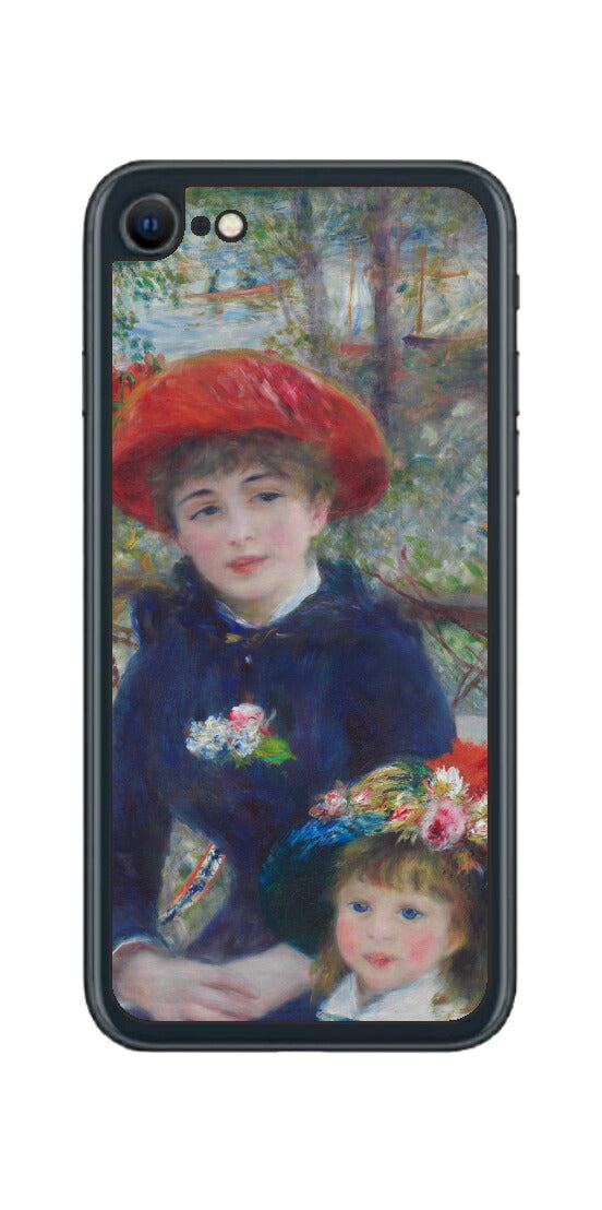 iPhone SE 2022 第3世代用 背面 保護 フィルム 名画 プリント ルノワール 二人の姉妹（ ピエール＝オーギュスト・ルノワール Pierre-Auguste Renoir ）