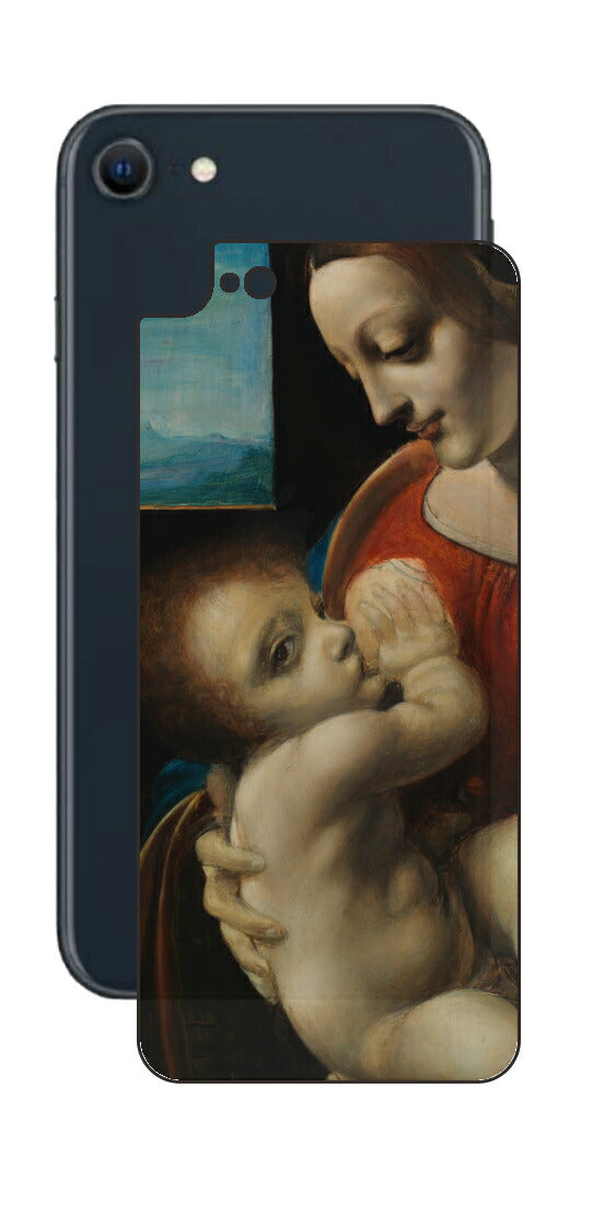 iPhone SE 2022 第3世代用 背面 保護 フィルム 名画 プリント ダ・ヴィンチ リッタの聖母（ レオナルド・ダ・ヴィンチ Leonardo da Vinci ）