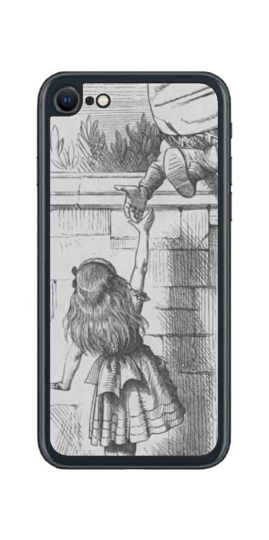 iPhone SE 2022 第3世代用 背面 保護 フィルム 名画プリント ジョン・テニエル （ John Tenniel ) ハンプティ・ダンプティ