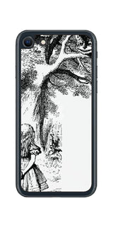 iPhone SE 2022 第3世代用 背面 保護 フィルム 名画プリント ジョン・テニエル ( John Tenniel ) チェシャ猫
