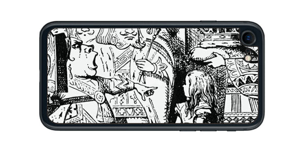 iPhone SE 2022 第3世代用 背面 保護 フィルム 名画プリント ジョン・テニエル （ John Tenniel ) 王様と女王様