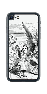 iPhone SE 2022 第3世代用 背面 保護 フィルム 名画プリント ジョン・テニエル ( John Tenniel ) 海ガメもどきとグリフォン