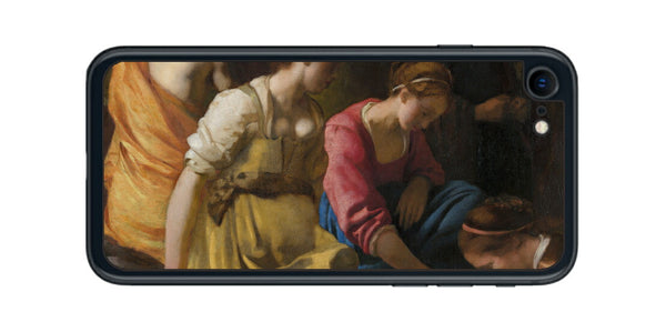 iPhone SE 2022 第3世代用 背面 保護 フィルム 名画 プリント フェルメール ディアナとニンフたち （ ヨハネス・フェルメール Johannes Vermeer ）