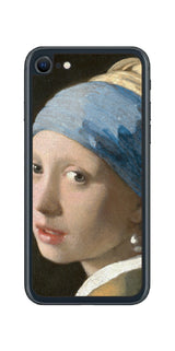 iPhone SE 2022 第3世代用 背面 保護 フィルム 名画 プリント フェルメール 真珠の耳飾りの少女 （ ヨハネス・フェルメール Johannes Vermeer ）