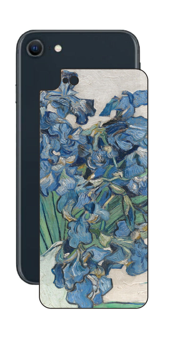 iPhone SE 2022 第3世代用 背面 保護 フィルム 名画 プリント ゴッホ アイリス（ フィンセント ファン ゴッホ Vincent Willem van Gogh ）
