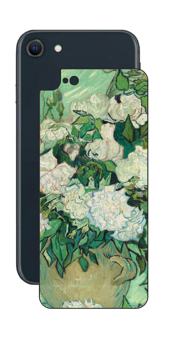 iPhone SE 2022 第3世代用 背面 保護 フィルム 名画 プリント ゴッホ バラ（ フィンセント ファン ゴッホ Vincent Willem van Gogh ）
