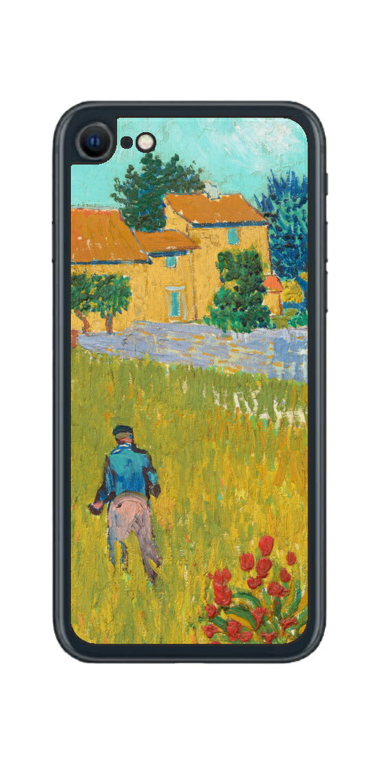 iPhone SE 2022 第3世代用 背面 保護 フィルム 名画 プリント ゴッホ プロヴァンスの農家（ フィンセント ファン ゴッホ Vincent Willem van Gogh ）