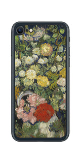 iPhone SE 2022 第3世代用 背面 保護 フィルム 名画 プリント ゴッホ 花瓶の花の花束( フィンセント ファン ゴッホ Vincent Willem van Gogh )