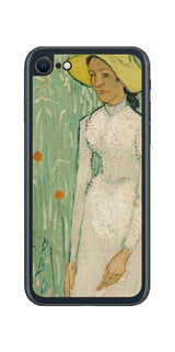 iPhone SE 2022 第3世代用 背面 保護 フィルム 名画 プリント ゴッホ 白衣の少女( フィンセント ファン ゴッホ Vincent Willem van Gogh )