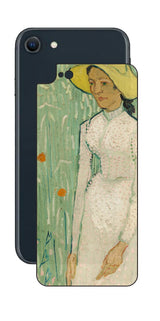 iPhone SE 2022 第3世代用 背面 保護 フィルム 名画 プリント ゴッホ 白衣の少女( フィンセント ファン ゴッホ Vincent Willem van Gogh )