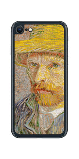 iPhone SE 2022 第3世代用 背面 保護 フィルム 名画 プリント ゴッホ 麦わらの自画像( フィンセント ファン ゴッホ Vincent Willem van Gogh )