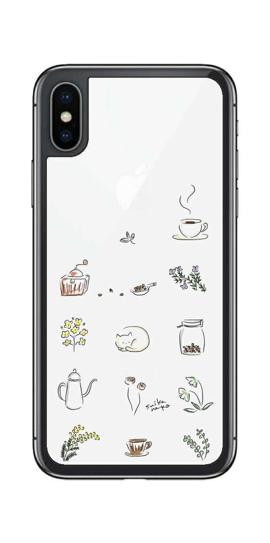 iPhone X用 【コラボ プリント Design by すいかねこ 001 】 背面 保護 フィルム 日本製