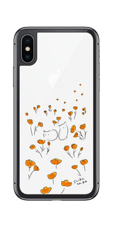 iPhone X用 【コラボ プリント Design by すいかねこ 006 】 背面 保護 フィルム 日本製