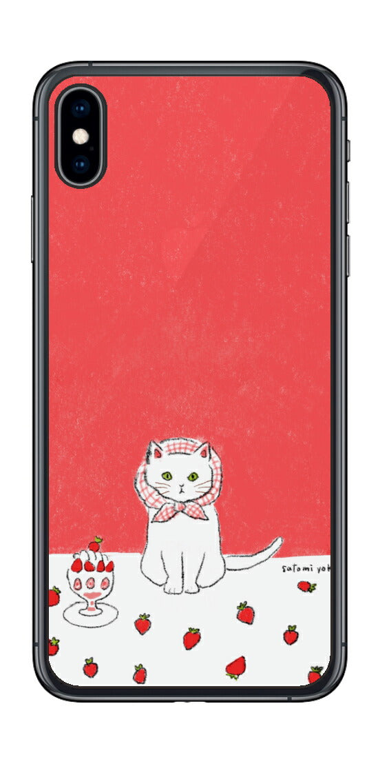 iPhone XS Max用 【コラボ プリント Design by よこお さとみ 001 】 背面 保護 フィルム 日本製
