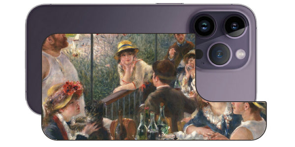 iPhone 14 pro用 背面 保護 フィルム 名画 プリント ルノワール 舟遊びをする人々の昼食（ ピエール＝オーギュスト・ルノワール Pierre-Auguste Renoir ）