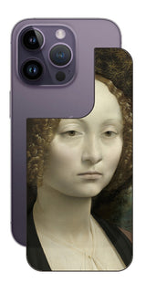 iPhone 14 pro用 背面 保護 フィルム 名画 プリント ダ・ヴィンチ ジネーヴラ・デ・ベンチの肖像( レオナルド・ダ・ヴィンチ Leonardo da Vinci )