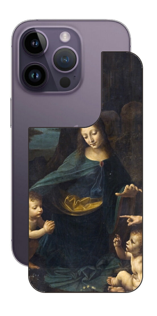 iPhone 14 pro用 背面 保護 フィルム 名画 プリント ダ・ヴィンチ 岩窟の聖母（ レオナルド・ダ・ヴィンチ Leonardo da Vinci ）