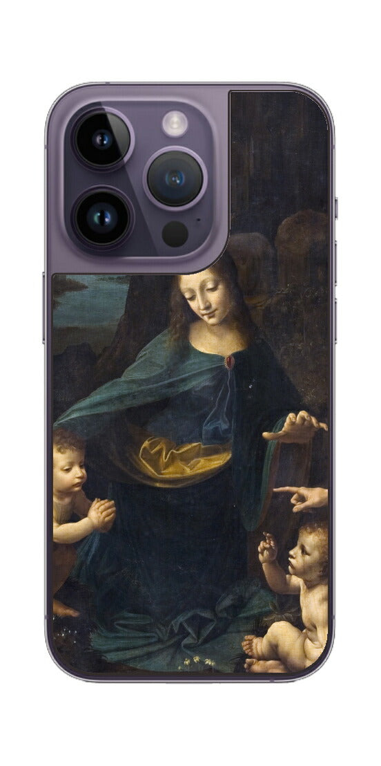 iPhone 14 pro用 背面 保護 フィルム 名画 プリント ダ・ヴィンチ 岩窟の聖母（ レオナルド・ダ・ヴィンチ Leonardo da Vinci ）