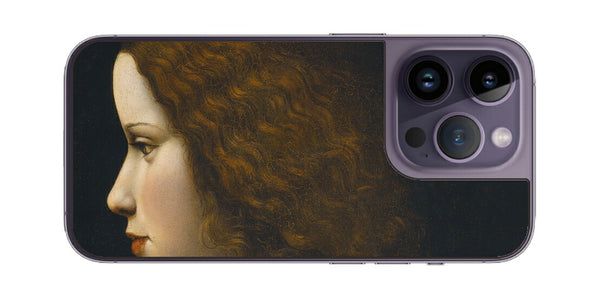 iPhone 14 pro用 背面 保護 フィルム 名画 プリント ダ・ヴィンチ 若い女性の肖像（ レオナルド・ダ・ヴィンチ Leonardo da Vinci ）