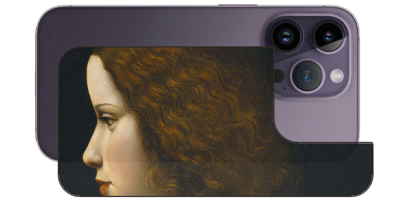 iPhone 14 pro用 背面 保護 フィルム 名画 プリント ダ・ヴィンチ 若い女性の肖像（ レオナルド・ダ・ヴィンチ Leonardo da Vinci ）