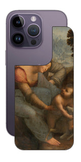 iPhone 14 pro用 背面 保護 フィルム 名画 プリント ダ・ヴィンチ 聖アンナと聖母子( レオナルド・ダ・ヴィンチ Leonardo da Vinci )