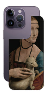 iPhone 14 pro用 背面 保護 フィルム 名画 プリント ダ・ヴィンチ 白貂を抱く貴婦人( レオナルド・ダ・ヴィンチ Leonardo da Vinci )