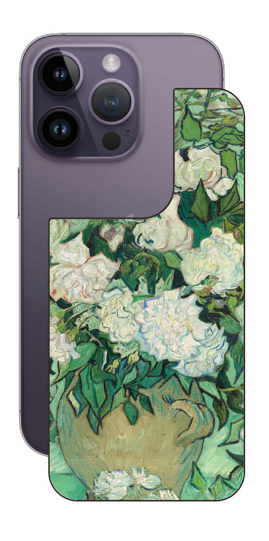 iPhone 14 pro用 背面 保護 フィルム 名画 プリント ゴッホ バラ（ フィンセント ファン ゴッホ Vincent Willem van Gogh ）