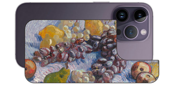 iPhone 14 pro用 背面 保護 フィルム 名画 プリント ゴッホ ぶどう、レモン、梨、りんご（ フィンセント ファン ゴッホ Vincent Willem van Gogh ）