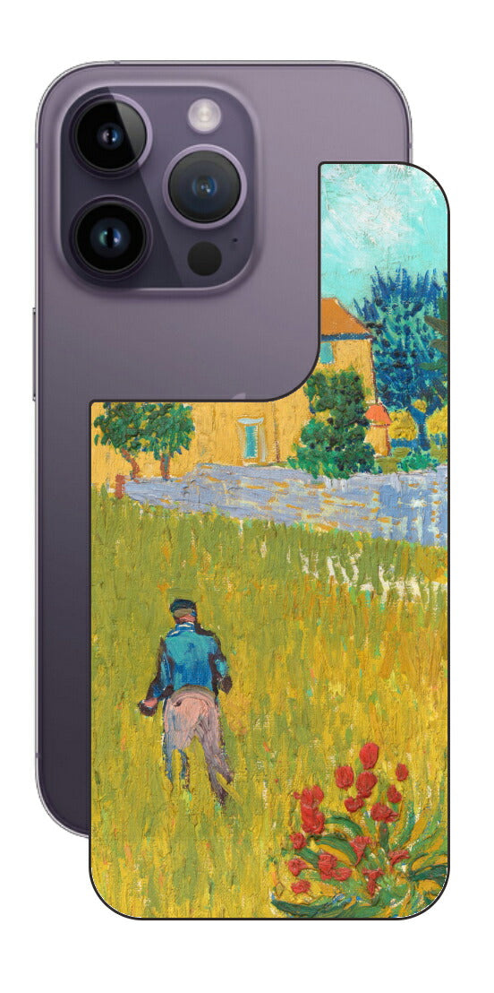 iPhone 14 pro用 背面 保護 フィルム 名画 プリント ゴッホ プロヴァンスの農家（ フィンセント ファン ゴッホ Vincent Willem van Gogh ）