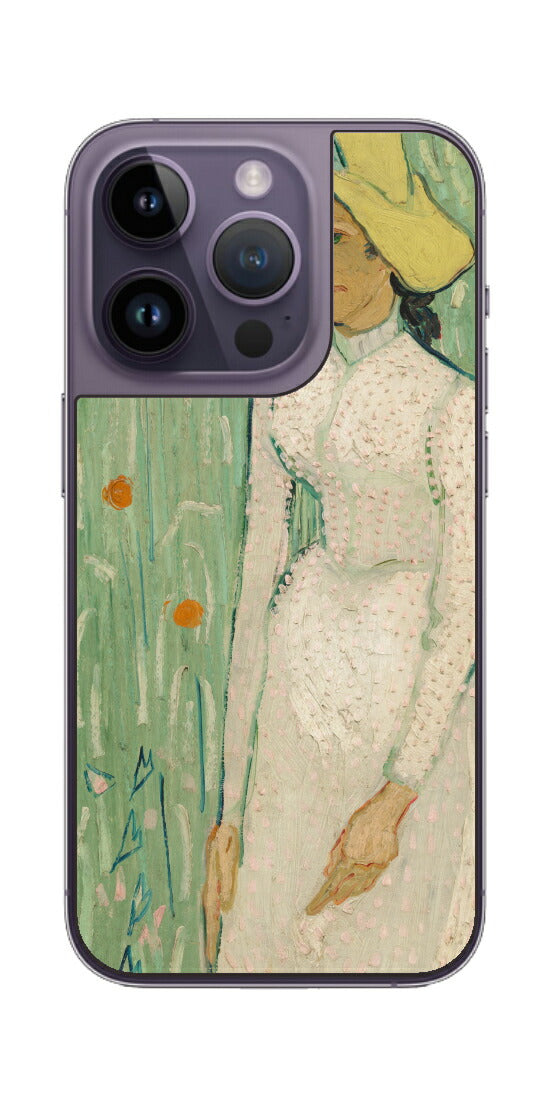 iPhone 14 pro用 背面 保護 フィルム 名画 プリント ゴッホ 白衣の少女（ フィンセント ファン ゴッホ Vincent Willem van Gogh ）